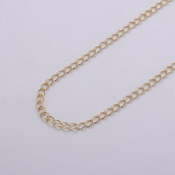 16K Gold Filled 3mm Chain by yard, Unfinished Double Link Chain for Necklace Bracelet Anklet Perfect for Chain Extender component | ROLL-288