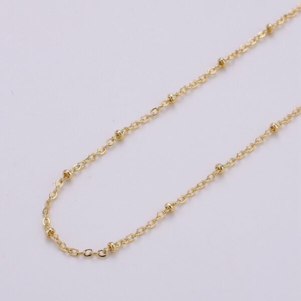24K Gold Filled Satellite Chain - Gold Filled Beaded Chain - Satellite Chain By the Yard- Unfinished Chain for Necklace Rosary |  ROLL-133