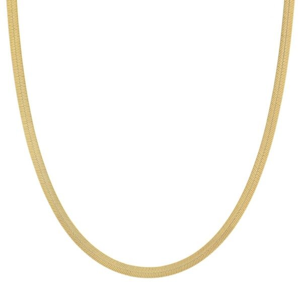 Herringbone Chain Necklace | 18K Gold Filled Herringbone Chain, Layered Necklace, Flat Snake Chain, Skinny Gold Chain Everyday Wear | Stainless Steel, Gold Filled 3mm 4mm | WA-930 to WA-936